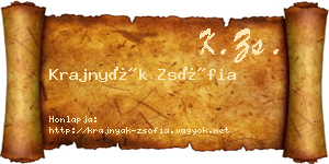 Krajnyák Zsófia névjegykártya