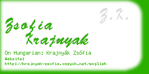 zsofia krajnyak business card