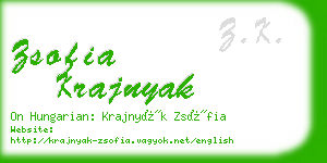 zsofia krajnyak business card